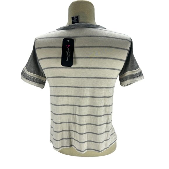 Love Alexa Kids Striped T-Shirt Pocket Contrast Sleeves Size L Summer Casual Str - Picture 4 of 6